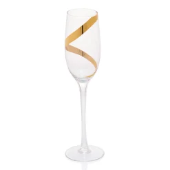 Gifi Flûte à champagne transparent motif ruban doré x3 Outlet