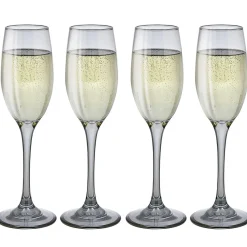 Gifi Flûte en verre argenté x4