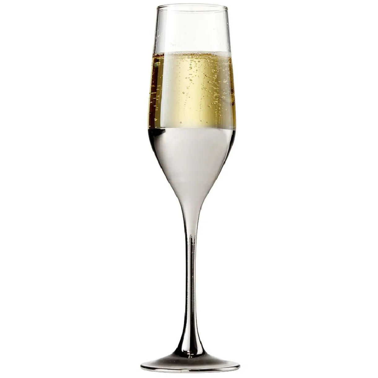 Gifi Flûte en verre Oksana argentée 17cL x4 Outlet