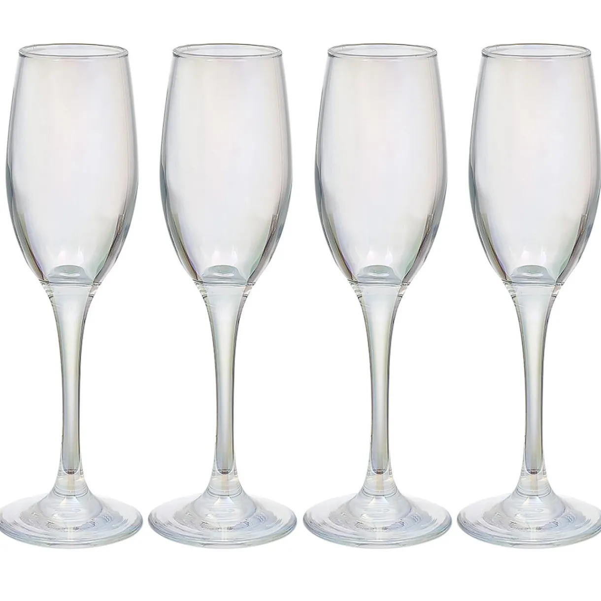 Gifi Flûte en verre transparent irisé x4
