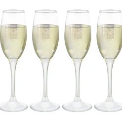 Gifi Flûte en verre transparent irisé x4