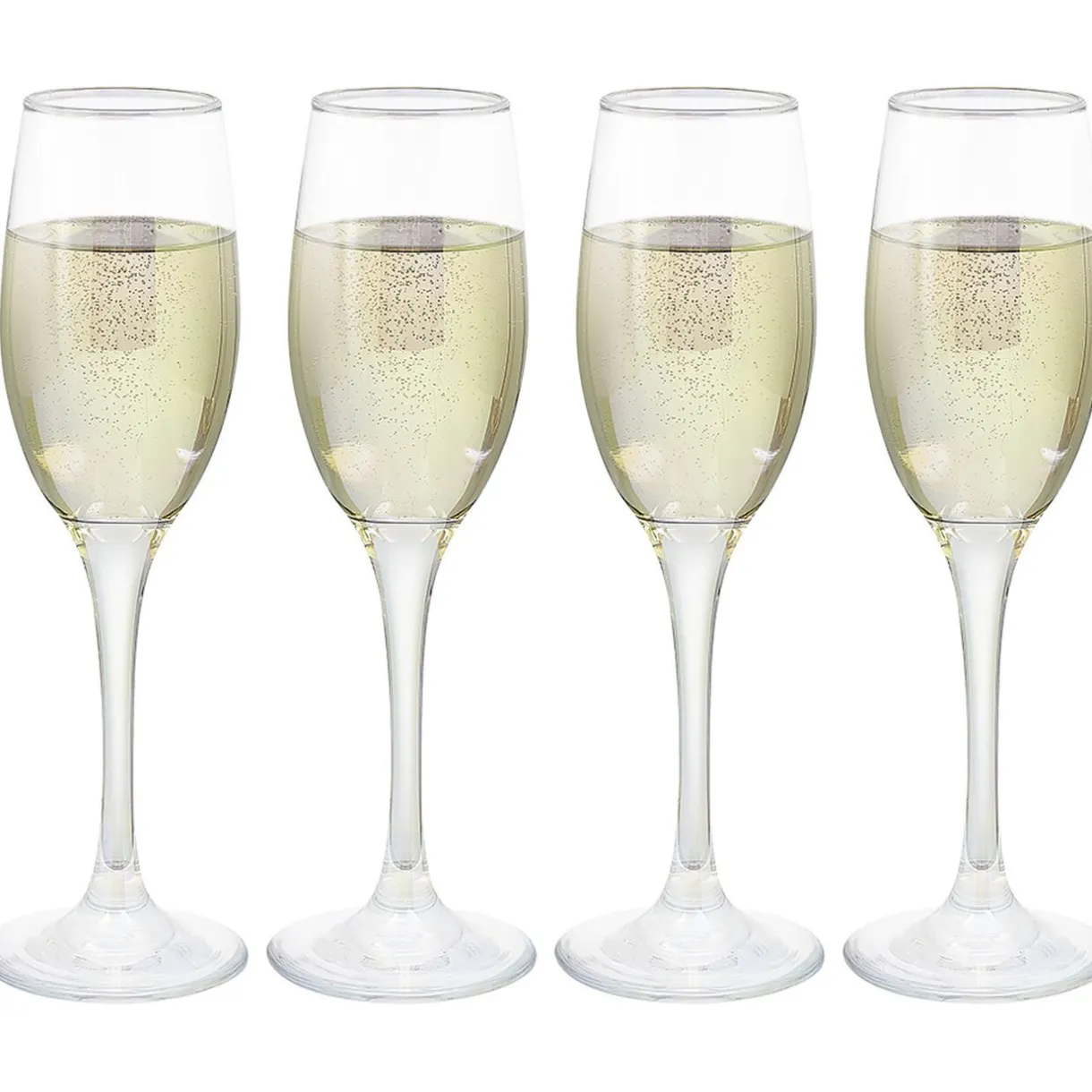 Gifi Flûte en verre transparent irisé x4