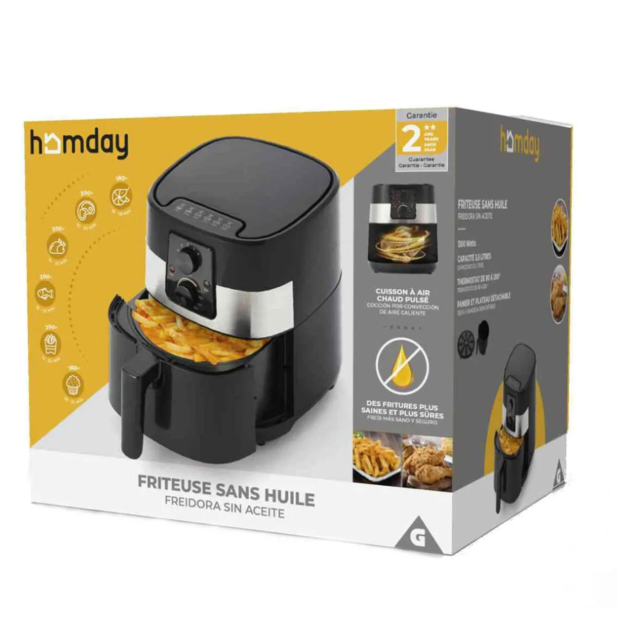 Gifi Friteuse sans huile Homday 4 L noir New