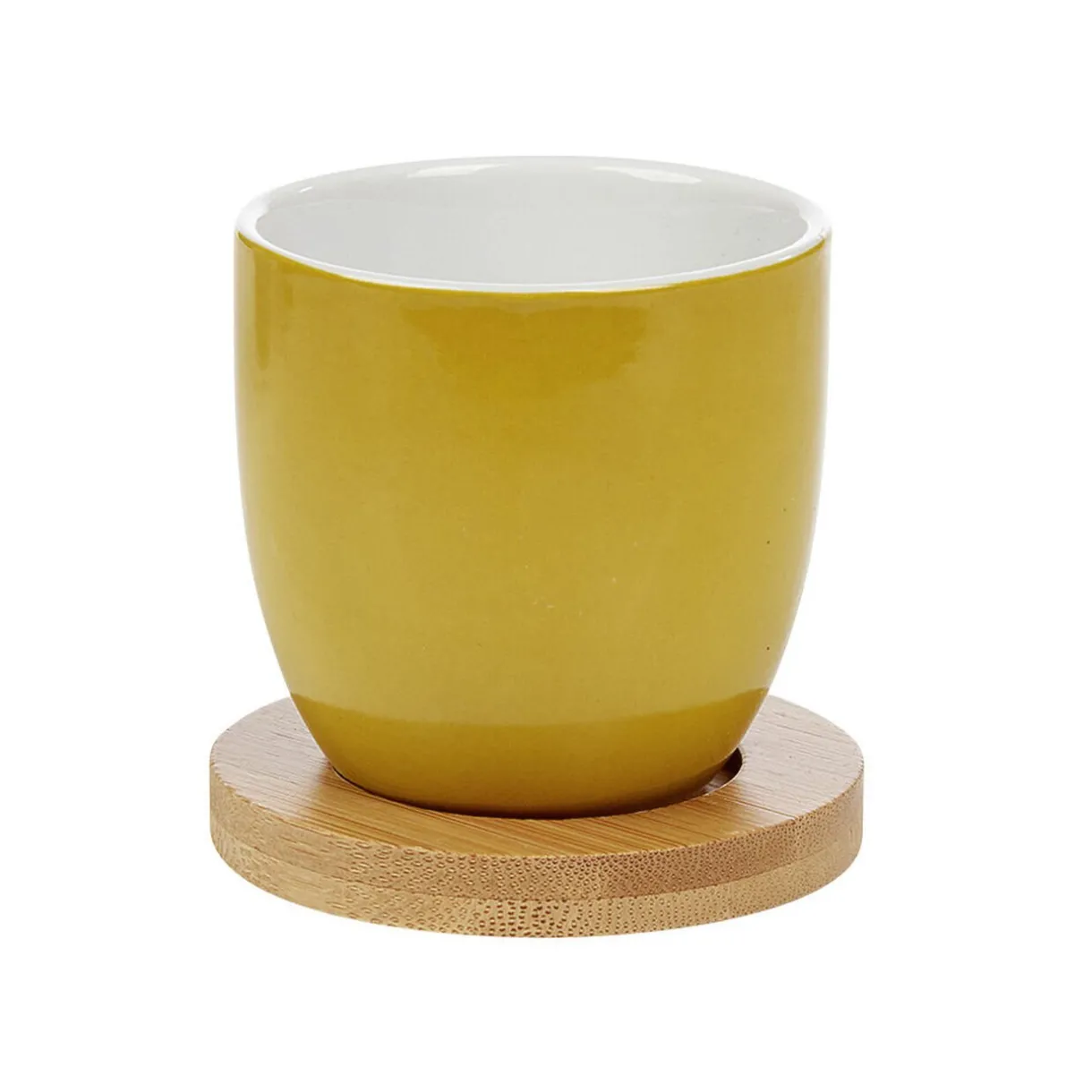 Gifi Gobelet à expresso avec sous tasse en bambou x4