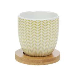 Gifi Gobelet à expresso avec sous tasse en bambou x4