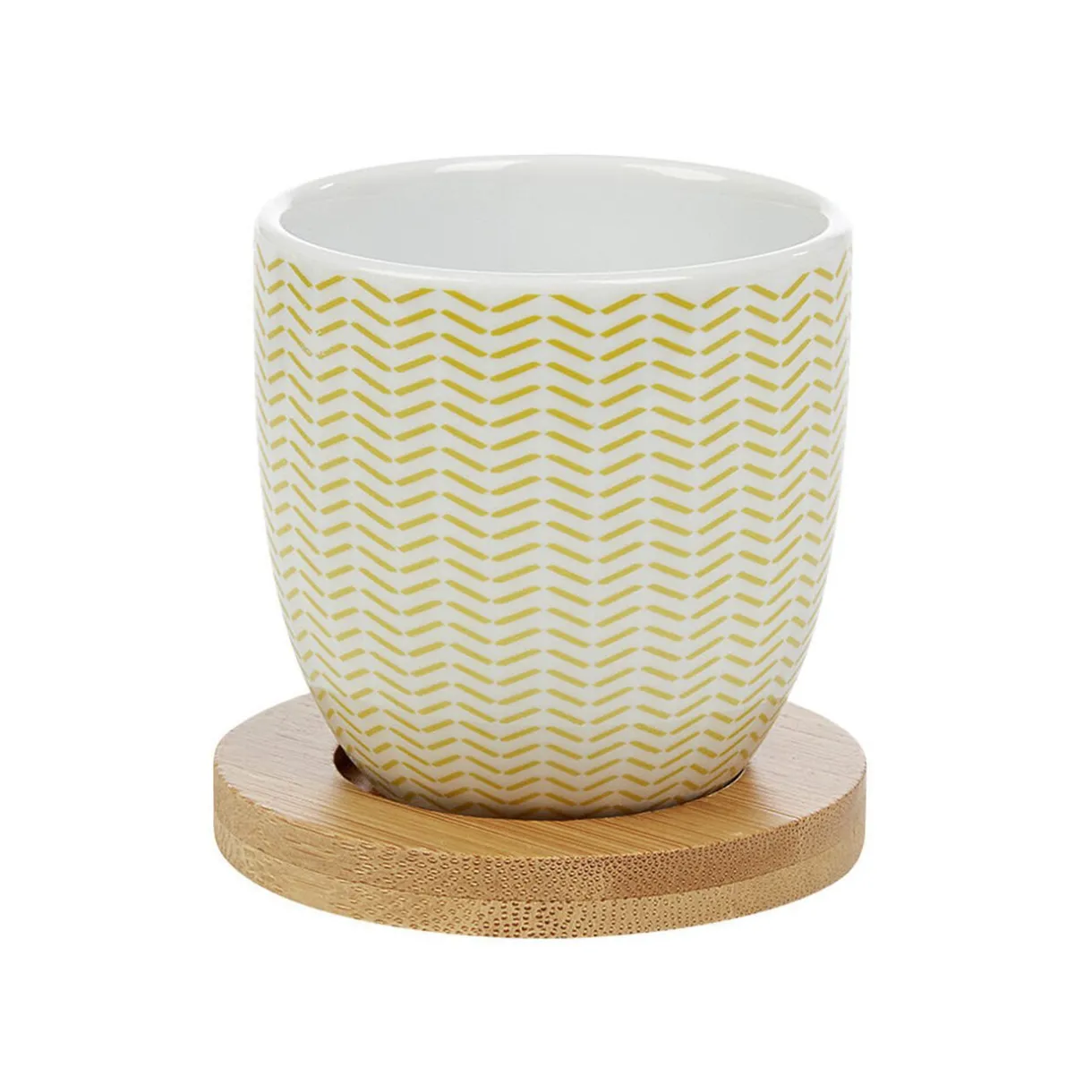 Gifi Gobelet à expresso avec sous tasse en bambou x4