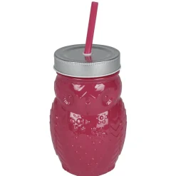 Gifi Gobelet animalier en verre + paille + couvercle