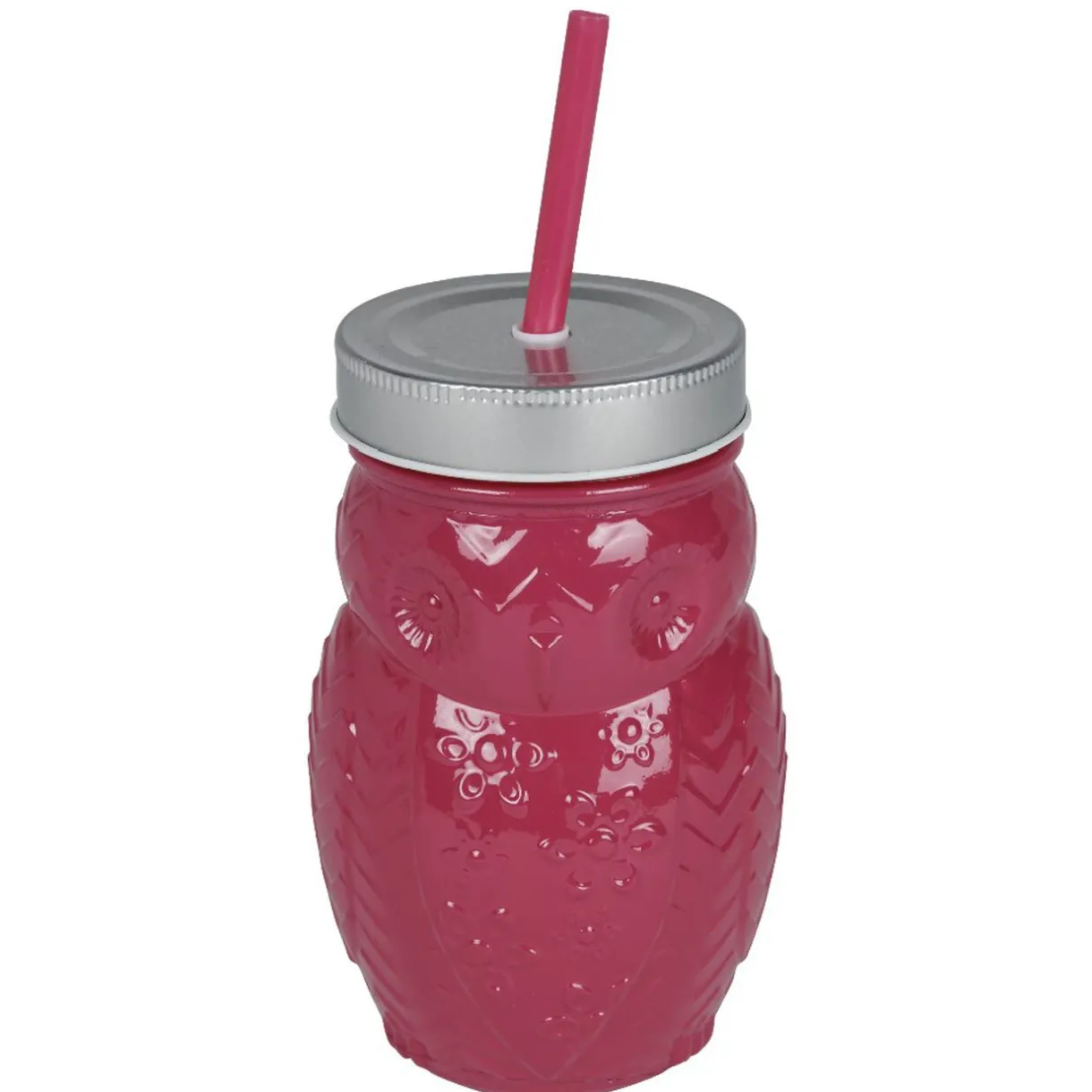 Gifi Gobelet animalier en verre + paille + couvercle