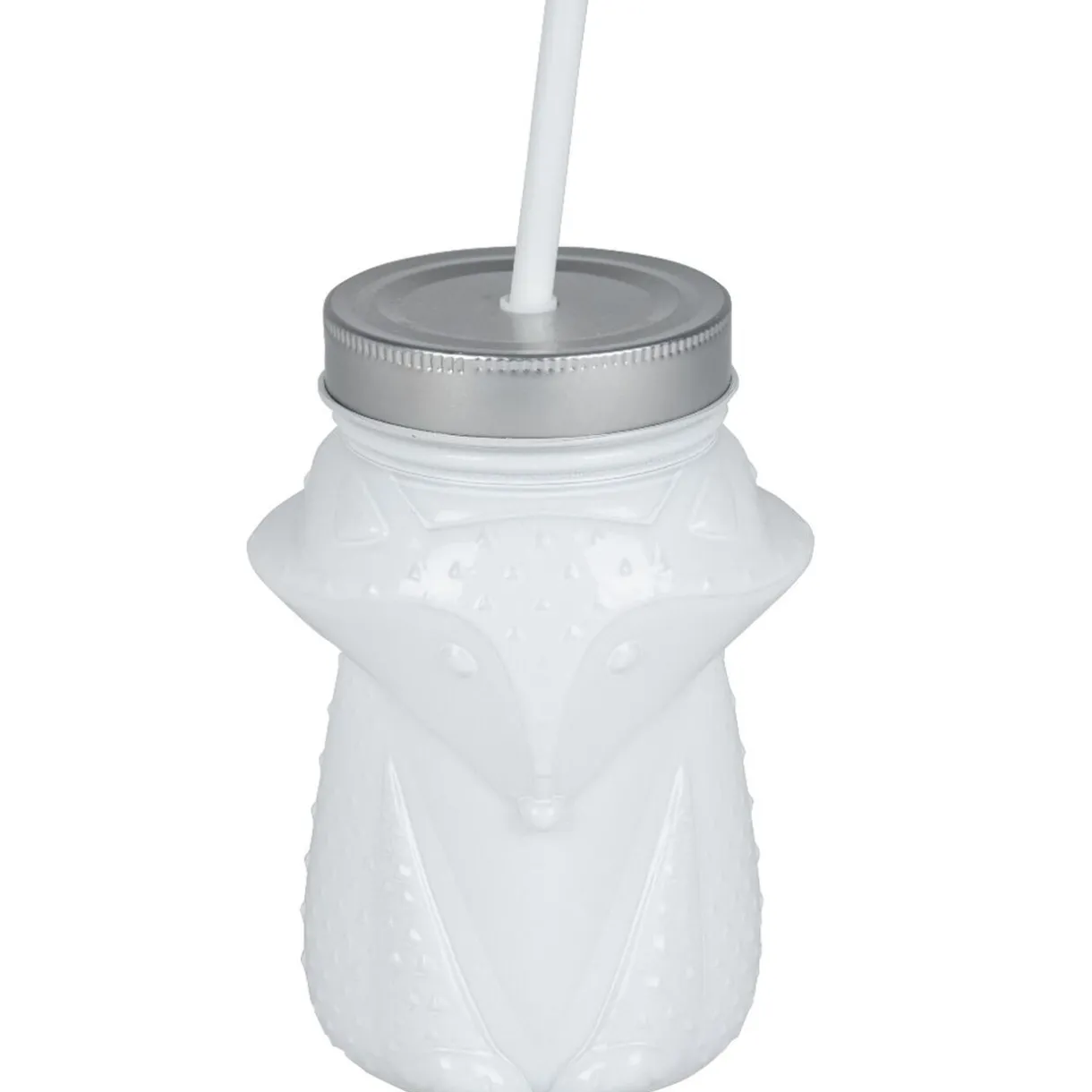 Gifi Gobelet animalier en verre + paille + couvercle