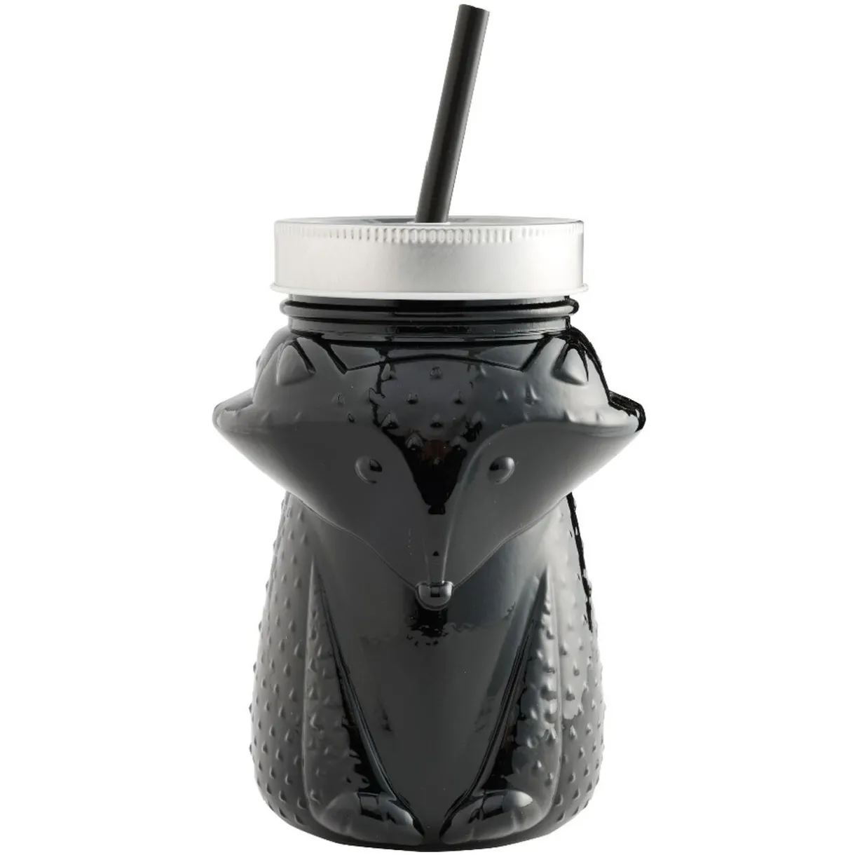 Gifi Gobelet animalier en verre + paille + couvercle