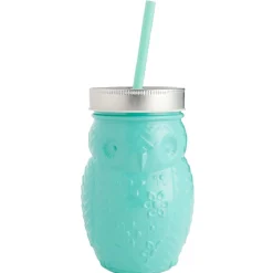 Gifi Gobelet animalier en verre + paille + couvercle