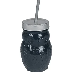 Gifi Gobelet animalier en verre + paille + couvercle