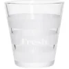 Gifi Gobelet bas conique transparent rayure blanche 25cl x3 - Ø8,4 x H8 cm