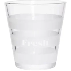 Gifi Gobelet bas conique transparent rayure blanche 25cl x3 - Ø8,4 x H8 cm