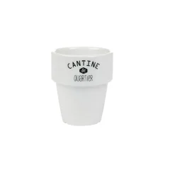 Gifi Gobelet en porcelaine design blanc noir 11 cl x4