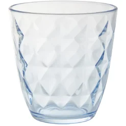 Gifi Gobelet en verre Agathe motif relief diamant transparent bleu x6 Hot
