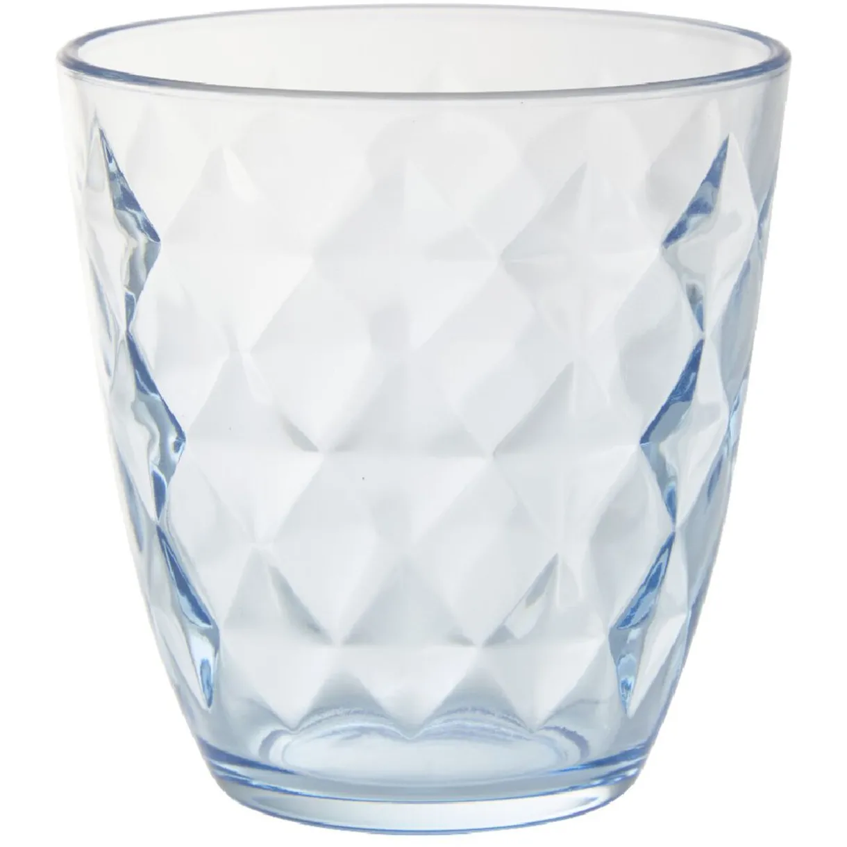 Gifi Gobelet en verre Agathe motif relief diamant transparent bleu x6 Hot