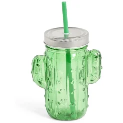 Gifi Gobelet en verre avec paille cactus