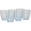 Gifi Gobelet en verre Margaux motifs chevron transparent bleu x6 Discount