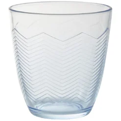 Gifi Gobelet en verre Margaux motifs chevron transparent bleu x6 Discount