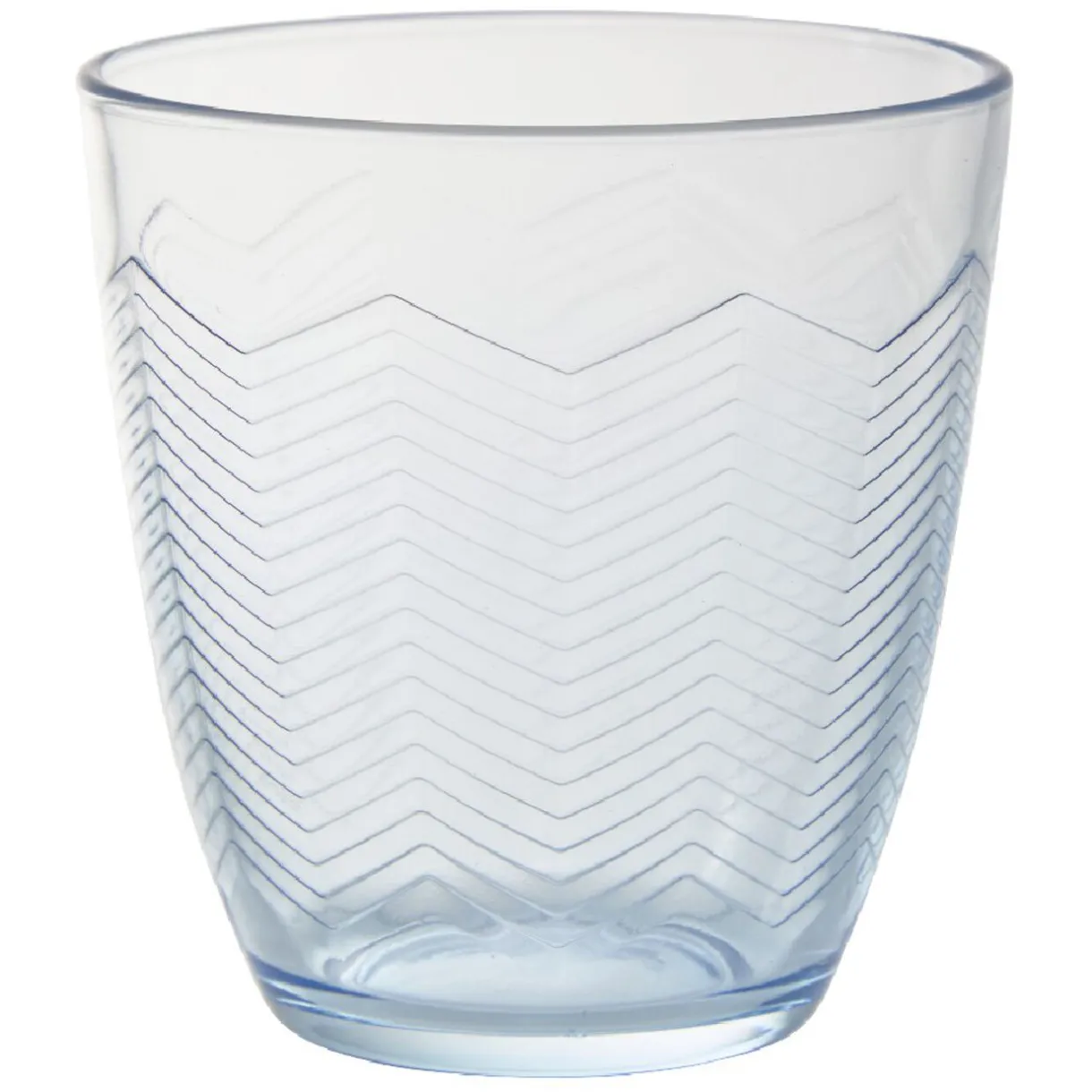 Gifi Gobelet en verre Margaux motifs chevron transparent bleu x6 Discount
