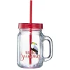 Gifi Gobelet en verre motif exotique avec paille 480 ml