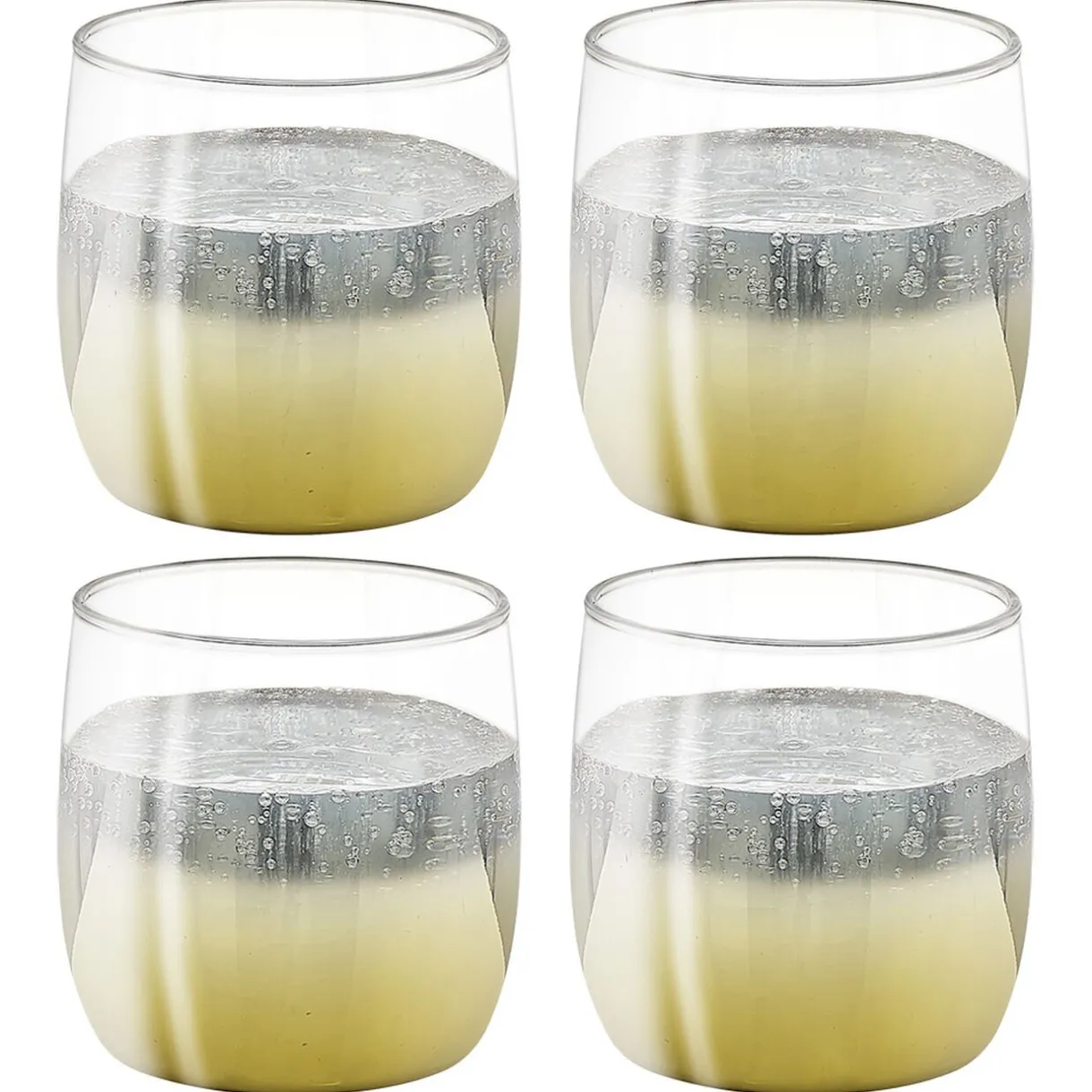 Gifi Gobelet en verre transparent pied doré x4