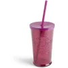 Gifi Gobelet 490ml en verre avec couvercle plastique - 3 coloris