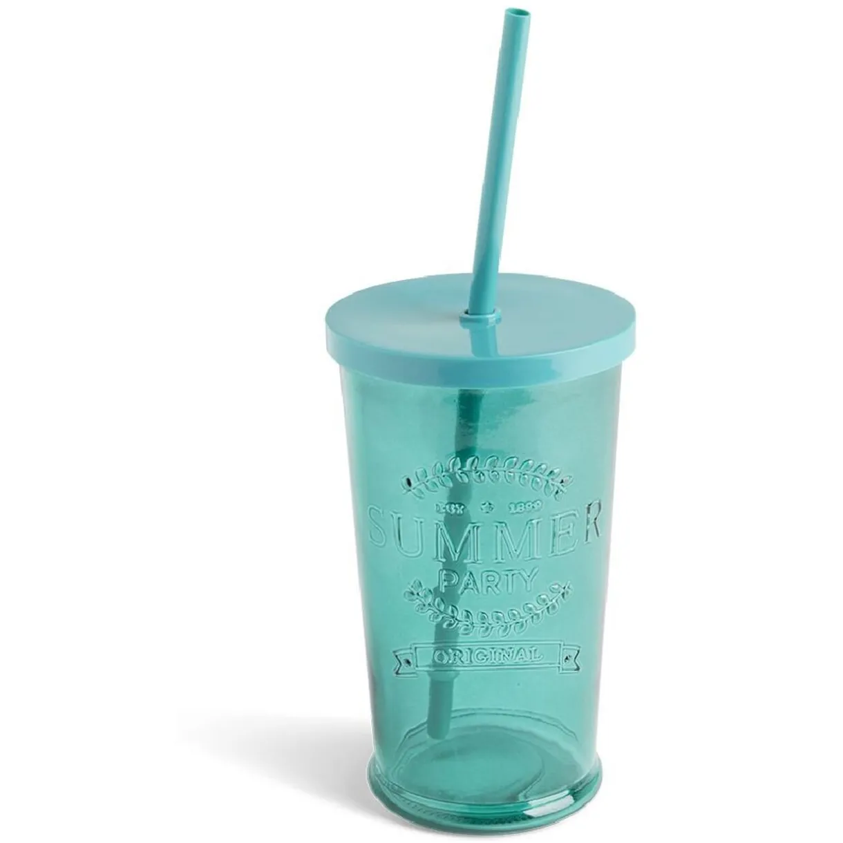 Gifi Gobelet 490ml en verre avec couvercle plastique - 3 coloris
