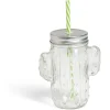 Gifi Gobelet 460ml forme cactus avec paille verre transparent Outlet