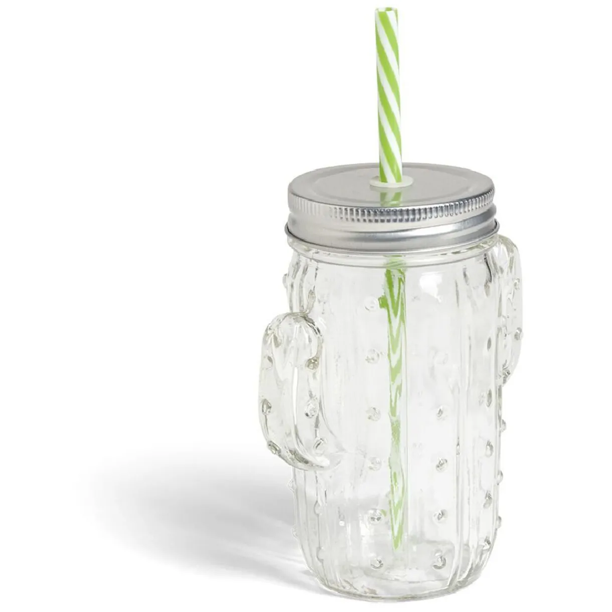 Gifi Gobelet 460ml forme cactus avec paille verre transparent Outlet