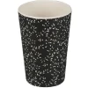 Gifi Gobelet mélaminé noir décor feuille blanche Outlet