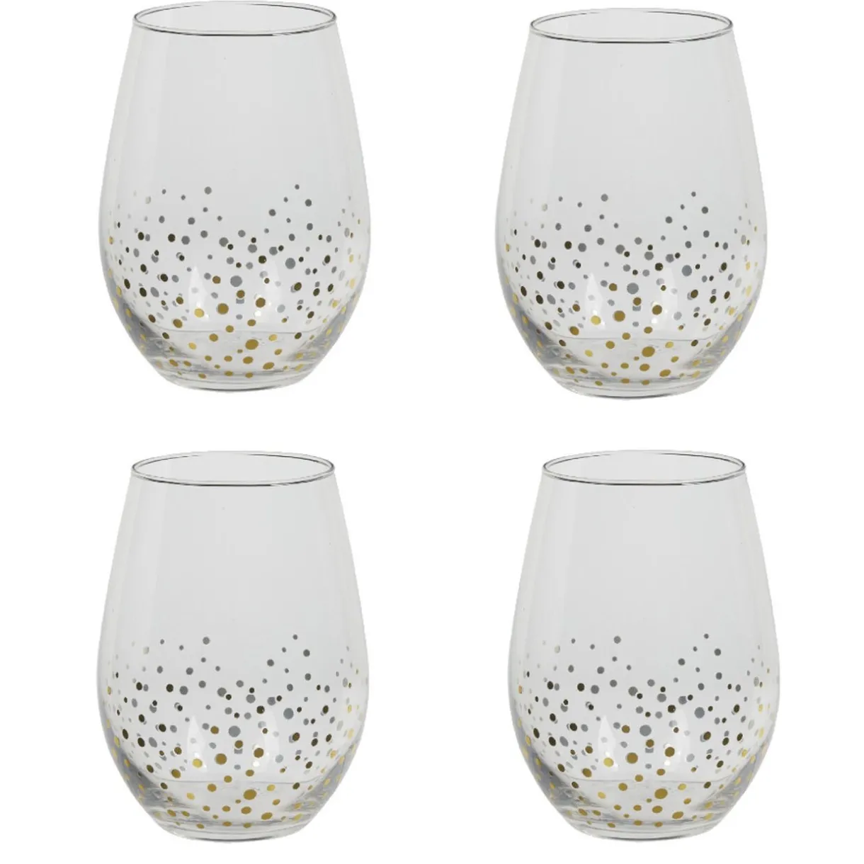 Gifi Gobelet ovales pois doré x4 Outlet