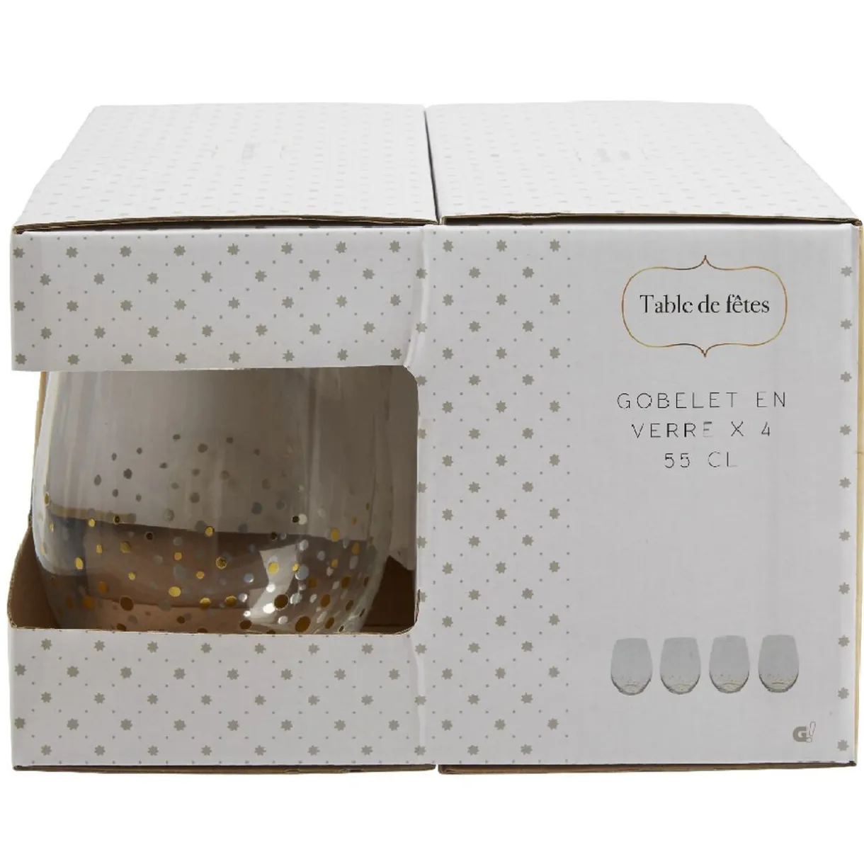Gifi Gobelet ovales pois doré x4 Outlet