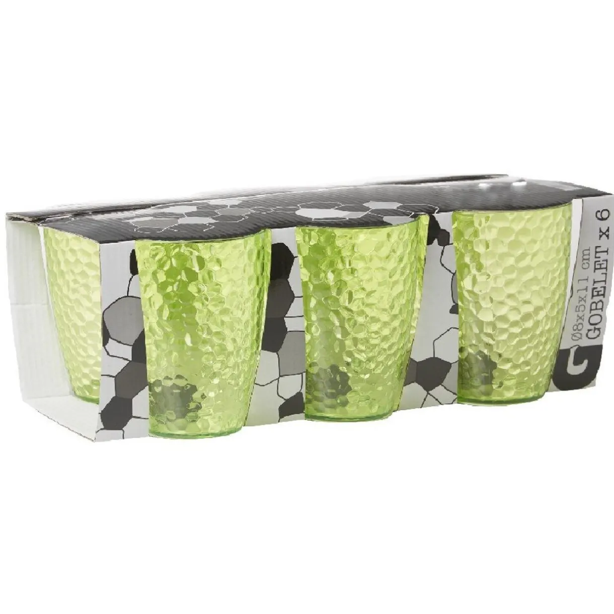 Gifi Gobelet plastique vert martelé x6 Online