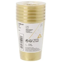 Gifi Gobelet réutilisable doré x6