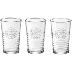 Gifi Gobelet strie embossée inscription Since 1825 transparent x3