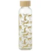 Gifi Gourde bouteille en verre avec bouchon bambou 500ml Ø6,5xH22cm