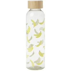 Gifi Gourde bouteille en verre avec bouchon bambou 500ml Ø6,5xH22cm