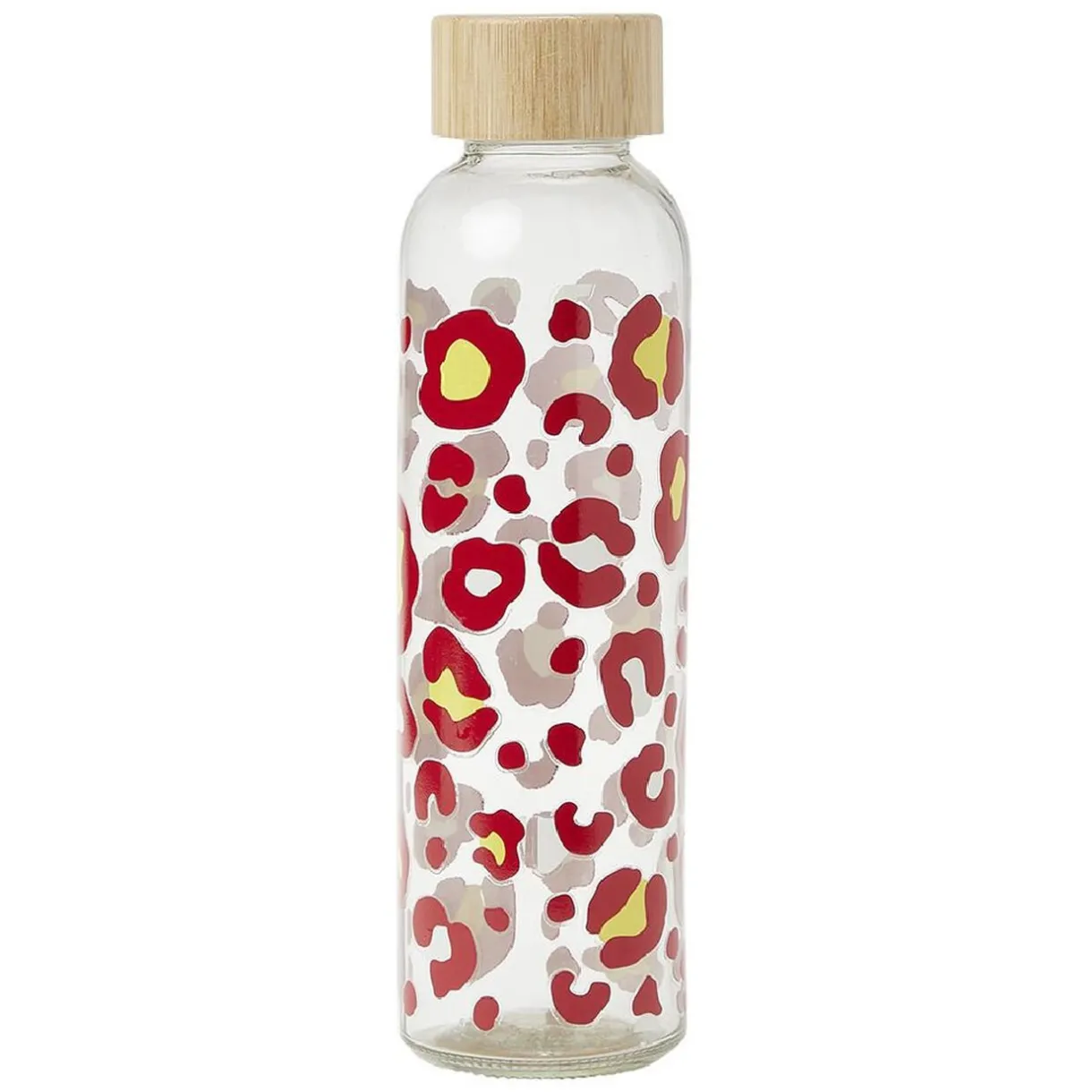 Gifi Gourde bouteille en verre avec bouchon bambou 500ml Ø6,5xH22cm
