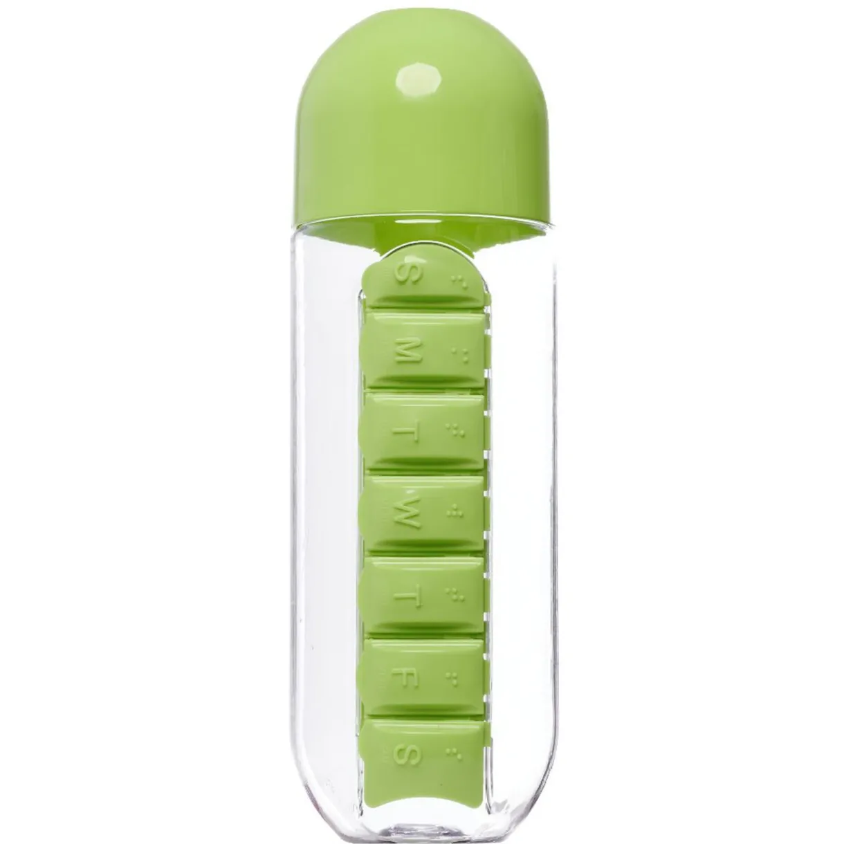 Gifi Gourde pilulier hebdomadaire transparente et verte
