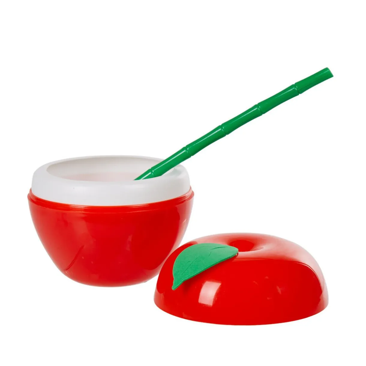 Gifi Gourde plastique et paille pomme
