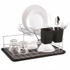 Gifi Égouttoir à 2 niveaux avec receveur et supports à couverts noir Discount