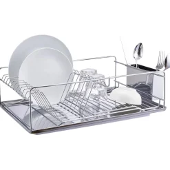 Gifi Égouttoir à vaisselle avec porte-couverts inox