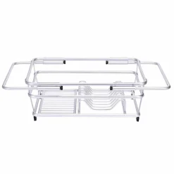 Gifi Égouttoir à vaisselle extensible aluminium avec porte-couverts noir New