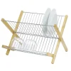 Gifi Égouttoir à vaisselle pliable bambou et métal Discount