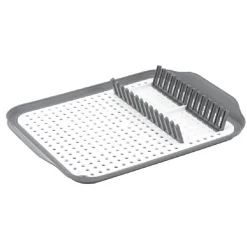 Gifi Égouttoir à vaisselle 30,3x41,5x3,8cm plastique gris et blanc Sale