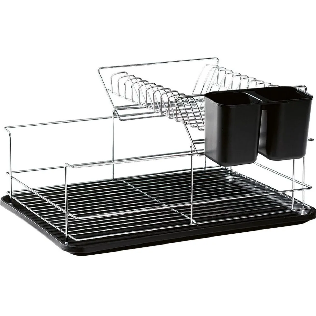 Gifi Égouttoir avec plateau et supports couverts noirs 2 niveaux Hot
