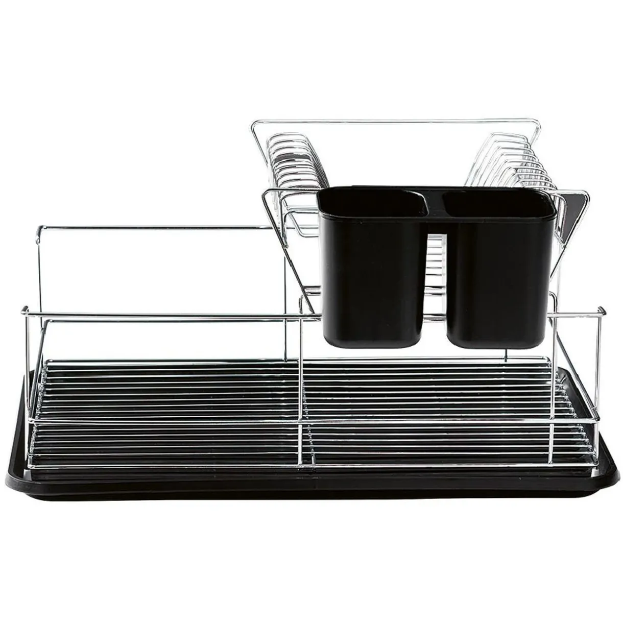 Gifi Égouttoir avec plateau et supports couverts noirs 2 niveaux Hot