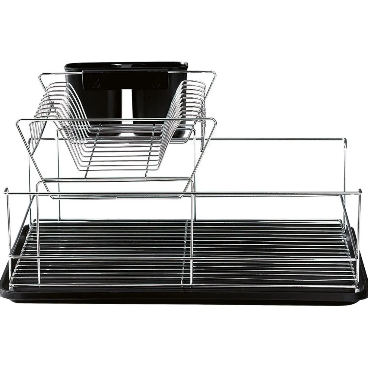 Gifi Égouttoir avec plateau et supports couverts noirs 2 niveaux Hot